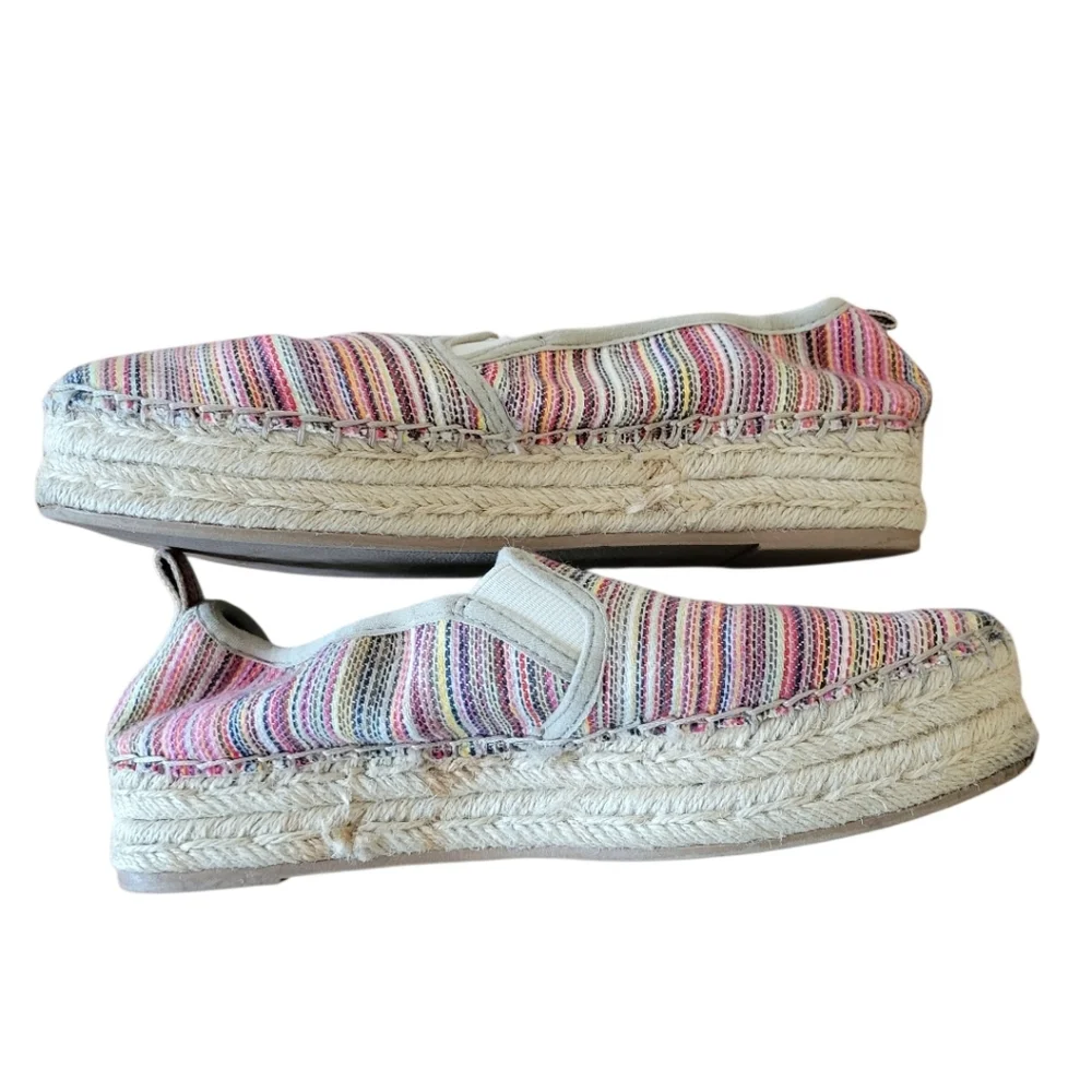 Sam Edelman Multi Color Striped Fabric Espadrille Size‎ 7.5